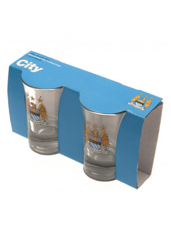 Manchester City F.C. 2pk Shot Glass Set Manchester City F.C. 2pk Shot Glass Set