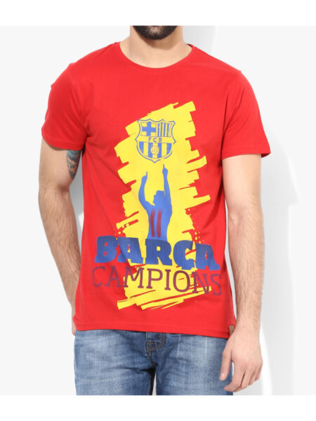 F.C. Barcelona T Shirt Mens Campions Round Neck F.C. Barcelona T Shirt Mens Campions Round Neck