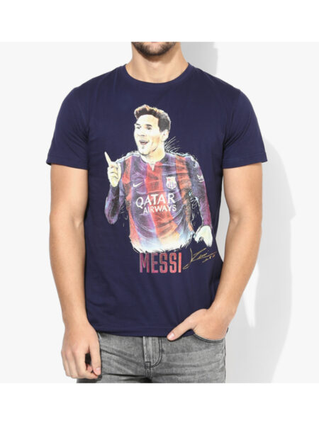 F.C. Barcelona T Shirt Mens Messi Round Neck 61