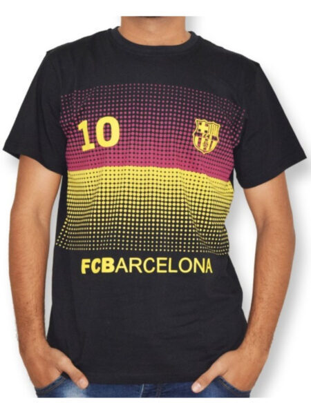 F.C. Barcelona T Shirt Mens Printed No.10 Round Neck