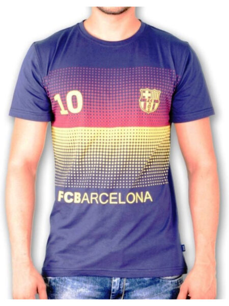 F.C. Barcelona T Shirt Mens Printed No.10 Round Neck